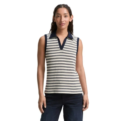 Afbeelding van TOM TAILOR Damestop, 37997 Offwhite Navy Structure, L