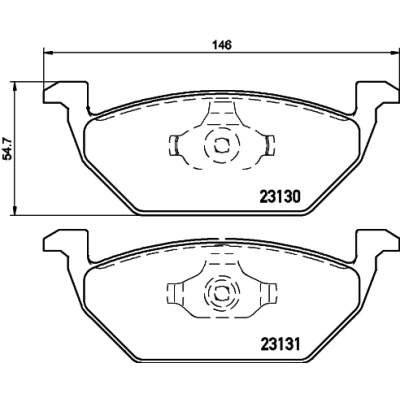 Afbeelding van HELLA 8DB 355 008 591 Remblokkenset Niet geschikt voor slijtage waarschuwingscontact T1165 o.a. AUDI / SEAT SKODA STREETSCOOTER VW
