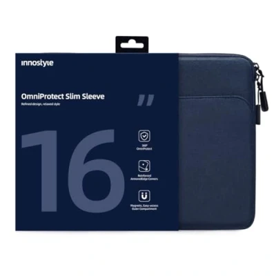 Afbeelding van INNOSTYLE Beschermende laptophoes voor 15 16 inch MacBook Pro/Air, HP, Dell, Lenovo, Asus Notebook met accessoirevak schokbestendig, waterbestendig (blauw)
