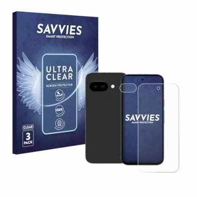 Afbeelding van Savvies Screenprotector voor Google Pixel 9a (Voor+Camera) Folie Beschermfolie transparant (6 Stuks)