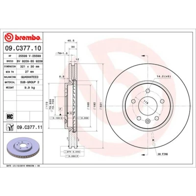 Afbeelding van Brembo Remschijf 09.C377.11