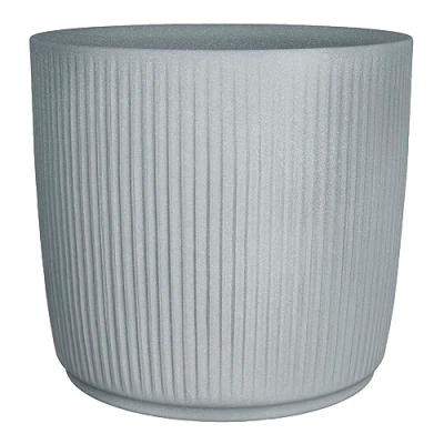 Afbeelding van Scheurich Linetto 40, plantenbak/plantenbak, rond, kleur: Stony Grey, gemaakt van gerecycled kunststof, 10 jaar garantie, voor buiten