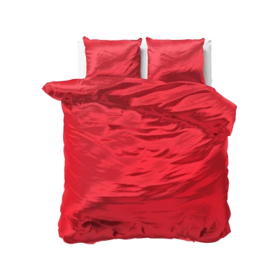 Afbeelding van Dekbedovertrek Satijn Geweven Uni Lits Jumeaux (240x220 cm) Rood Microvezel Dessin: Effen Sleeptime Elegance Dekbed Discounter.nl