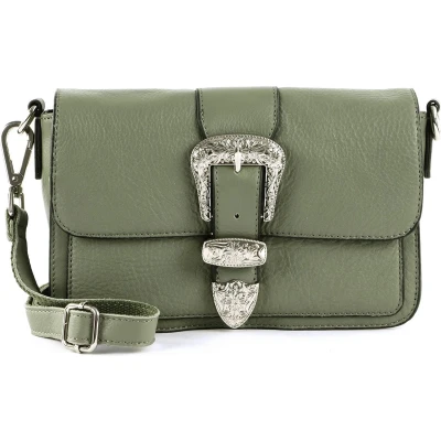 Afbeelding van FREDsBRUDER Leren Schoudertas Kesey Flapover Crossbody Sage Kaki