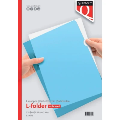 Afbeelding van Insteekmap L model Quantore A4 PP 0.12mm blauw 25 stuks