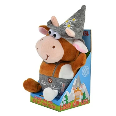 Afbeelding van Kögler 75624 Laber Koe &quot;Liesl&quot;, laboratorium met opname en weergavefunctie, plappert alles grappig beweegt circa 18,5 cm groot, ideaal als cadeau voor jongens meisjes.
