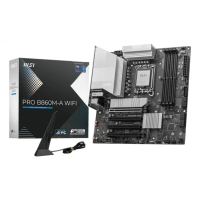 Afbeelding van MSI PRO B860M A WIFI moederbord RAID, 5Gb LAN, Wi Fi 7, BT, Sound, ATX