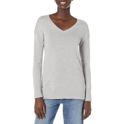 Afbeelding van Amazon Essentials Women&#039;s Lichtgewicht tuniektrui met lange mouwen en V hals (verkrijgbaar in grote maten), Lichtgrijs, XXL