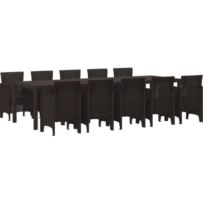 Afbeelding van vidaXL 11 delige Tuinset Bruin Poly Rattan