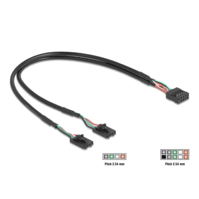 Afbeelding van Delock Kabel USB 2.0 Pfostenbuchse 2,54 mm 10 Pin zu 2 x Pfost