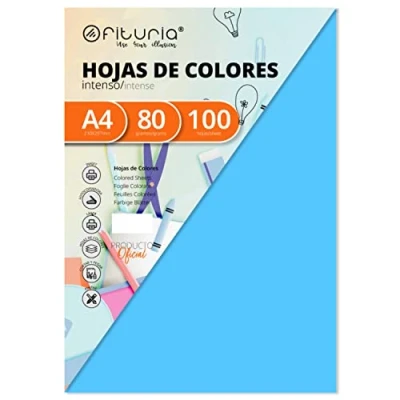 Afbeelding van Verpakking van 100 vellen, blauw, maat A4, 80 g