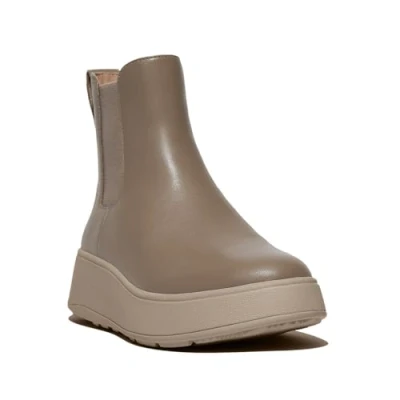 Afbeelding van Fitflop F Mode Leren Flatform Chelsea Boots voor dames, Minky Grijs, 37 EU