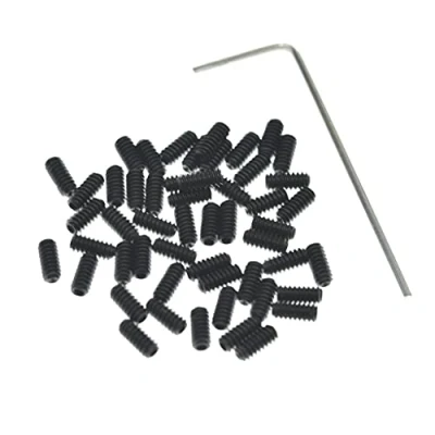 Afbeelding van KAISH 50x US #4 40 x 1/4 inch zwarte gitaar brug zadel hoogte aanpassing zeskantschroeven past spatbord Strat/Tele