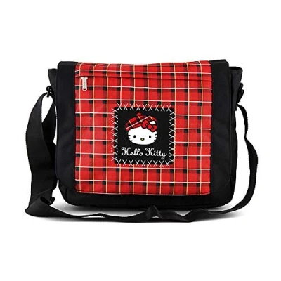 Afbeelding van Hello Kitty SHOULDER BAG Messenger bag, 36 cm, 11 liter, zwart (zwart/rood), Tas