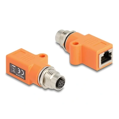 Afbeelding van Delock M12 Adapter A kodiert 8 Pin Buchse zu RJ45 Cat.5e mit Be
