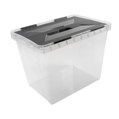 Afbeelding van Sunware Onyx opbergbox 25 liter 42,4 x 28,1 31,3 cm Transparant/Antraciet