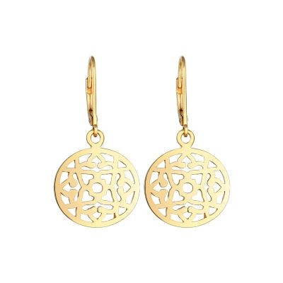 Afbeelding van Elli Ornament Flower Oorbellen goldcoloured, Dames, Maat: One Size, Gold coloured