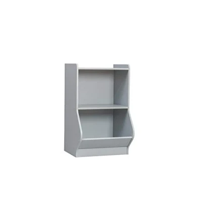 Afbeelding van Iris Ohyama, 2 laags basisplank voor kinderen / speelgoedopslag kinderkast houten opbergdoos speelgoedkist, Design, slaapkamer, school Kids Basic Shelf KSB Grijs