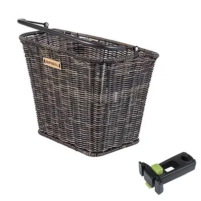 Afbeelding van Basil Bremen Rattan KF fietsmand voorop inclusief Ahead stemholder bruin