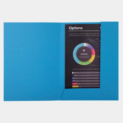 Afbeelding van 50 dossiermappen met 2 kleppen ROCK&#039;&#039;S 220 24x32cm Blauw per 5
