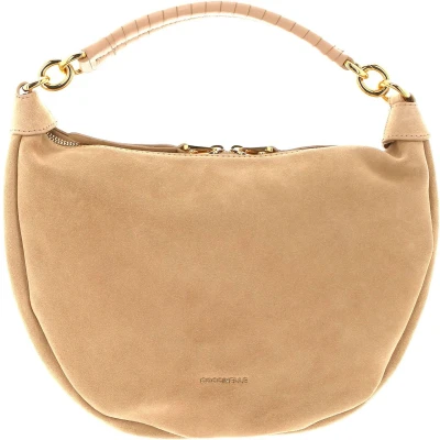 Afbeelding van COCCINELLE Leren Handtas Maelody Suede Handbag Leather Toasted Beige