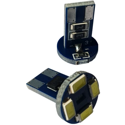 Afbeelding van Auto LEDlamp 2 stuks autoverlichting LED T10 4 SMD daglichtwit 6000K CAN bus 12V DC