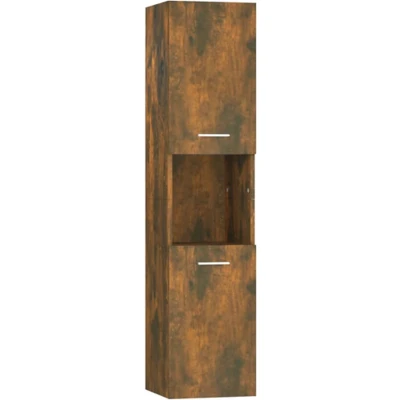 Afbeelding van vidaXL Badkamerkast 30x30x130 cm bewerkt hout gerookt eikenkleurig