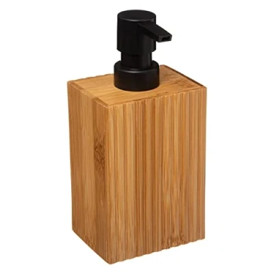 Afbeelding van 5Five Zeeppompje/dispenser Bamboo Lotion lichtbruin/zwart 8 x 17 cm 280 ml hout