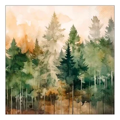 Afbeelding van Ambiente servetten Evergreen Trees 33 x cm