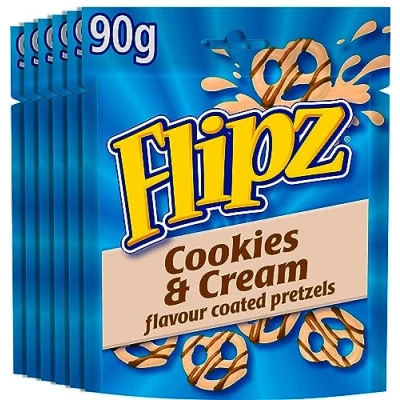 Afbeelding van McVitie&#039;s Flipz Cookies &amp; Cream Pretzels 6 x 90g zakjes