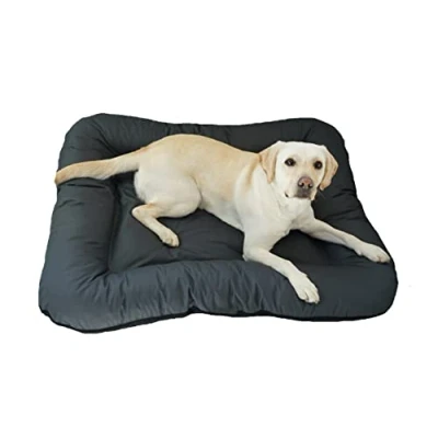 Afbeelding van 4L Textil KLEO Hondenbed voor grote honden, wasbaar, hondenkussen, hondenmat, hondenmatras, XXL (XL 130 x 110 cm, grafiet (met ritssluiting)