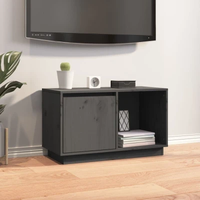 Afbeelding van Tv meubel 74x35x44 cm massief grenenhout grijs