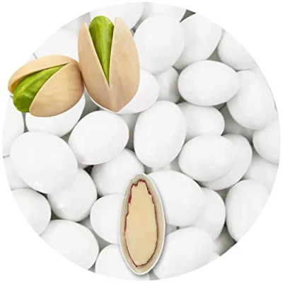 Afbeelding van EinsSein 0,5kg Chocolade Suiker amandelen bruiloft Pistache wit glans suikerbonen bruitssuiker dragees confetti kleuren Kerstmis pure omhuld coating suikerlaagje boontjes geboorte communie candy