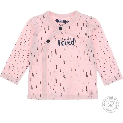 Afbeelding van Dirkje baby longsleeve met biologisch katoen lichtroze/donkerblauw