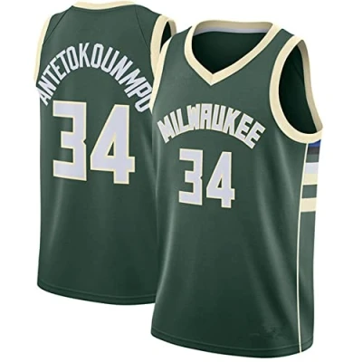 Afbeelding van Vesten T shirt Unisex Halve Mouw Basketbal Kleding Bucks Pullover Mannen NBA Casual Hoodies Sportvesten,XL