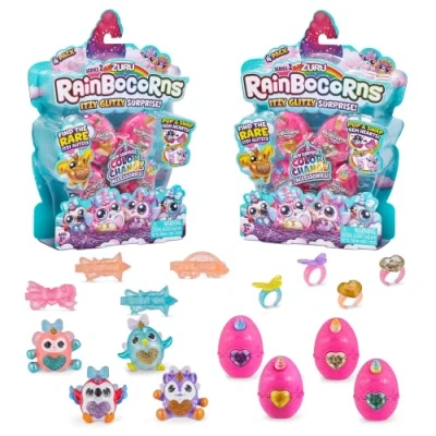 Afbeelding van Rainbocorns 9243 Itzy Glitzy Surprise Series 2, verzamelbare eieren, dubbel pak pluche huisdier, voor kinderen van 3 jaar, 2 stuks