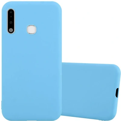 Afbeelding van Cadorabo Hoesje geschikt voor Samsung Galaxy A70e in CANDY BLAUW Beschermhoes gemaakt van flexibel TPU silicone Case Cover