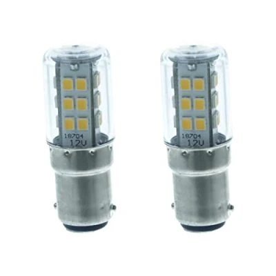 Afbeelding van 2 stuks ledlampen voor boten, DC 12 V en 24 V, 4 W, 350 lumen, W = 40 BA15D G18, BAY15D G18,5 (BA15D, warm wit, 3000 K)