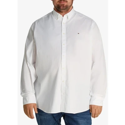 Afbeelding van Tommy Hilfiger FLEX Solid Shirt Overhemd, Heren, Maat: 4XL, White