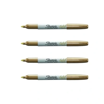 Afbeelding van Sharpie Metallic Permanente Markers Goud Fijne punt 4 Count