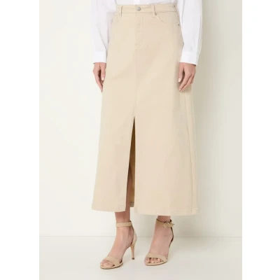Afbeelding van NYDJ dames Midi rok met steekzakken in de kleur Blauw, maat: 34