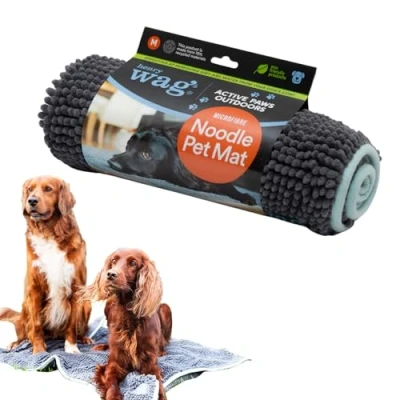 Afbeelding van Handtekening Unisex&#039;s HWG0105 Microvezel Noodle Huisdier Mat, Grijs/Blauw, Groot