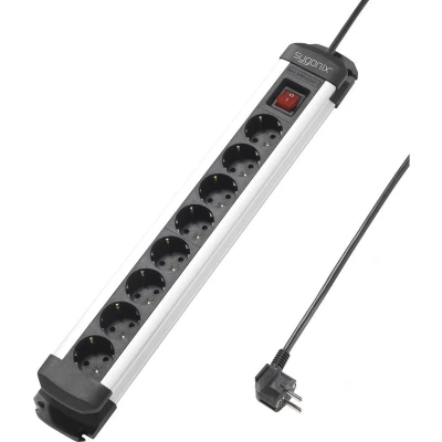 Afbeelding van Sygonix SY 4538258 Stekkerdoos 8 voudig Zwart, Zilver Randaarde stekker 1 stuk(s)