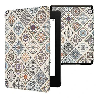 Afbeelding van kwmobile e reader hoesje compatibel met Amazon Kindle Paperwhite 11. Generation 2021 Magneetsluiting Ereader case Oriëntaalse Tegels in meerkleurig/bruin