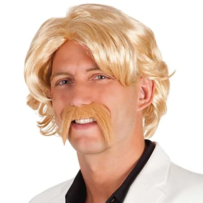 Afbeelding van Boland Pruik Chuck Blond Steil Halflang Mannen