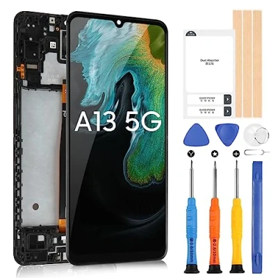 Afbeelding van ARSSLY LCD scherm voor Samsung Galaxy A13 5G met frame, SM A136B 6,5 inch display touchscreen, digitizer, vervangende montage reparatieset