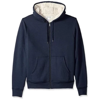 Afbeelding van Amazon Essentials Women&#039;s met sherpa gevoerd fleecejack volledige ritssluiting (verkrijgbaar in grote maten), Marineblauw, XL