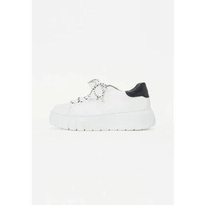 Afbeelding van Gabor Sneakers laag, Dames, Maat: 40, Weiss/schwarz Leer
