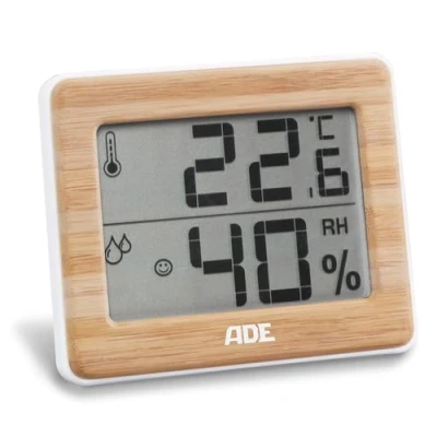 Afbeelding van ADE WS 1702 Thermo en hygrometer Wit, Bamboe