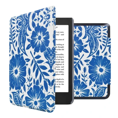Afbeelding van Kobo Nia Hoes: iMoshion Design Sleepcover Bookcase zonder stand Flower Tile Kunstleder E Reader Hoezen